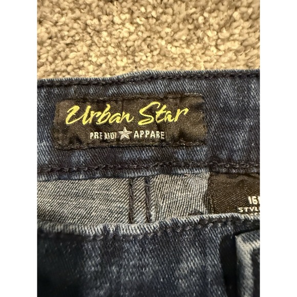 Urban Star Jeans Mens 38x30 Blue Relaxed Straight Leg Dark Wash Denim - Picture 3 of 10
